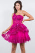 Lace One-Shoulder Tiered Skirt Cocktail Dress for Women 4/XS-16/3X
